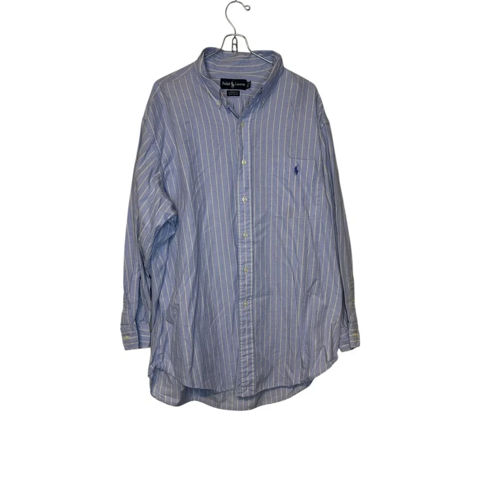 Polo Ralph Lauren Shirt Yarmouth‎ Striped Button Up Long Sleeve Pocket 17-32/33